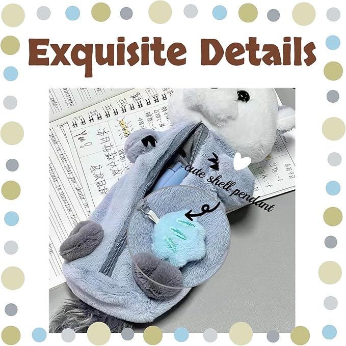 XZR Cute Pen Bag Case Box Stocking Stuffers Cute Creative Animal Cartoon Large Capacity Shark Bird Zipper Organizer Storage Bag Box Nice Gift (Sea otter)