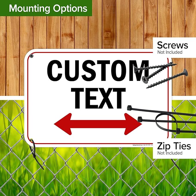 Custom Arrow,Custom Directional Sign, Two Way Arrow,12x18 Inches, 55 mil thick HDPE (high density polyethylene) Made in USA by My Sign Center