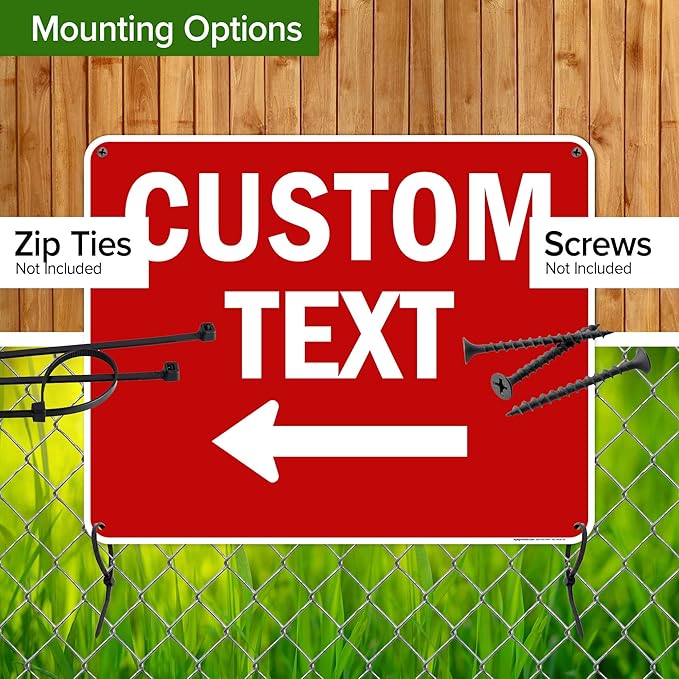 Custom Arrow,Custom Directional Sign, Left Arrow,24x30 Inches, Rust Free .063 Aluminum, Fade Resistant, Made in USA by My Sign Center
