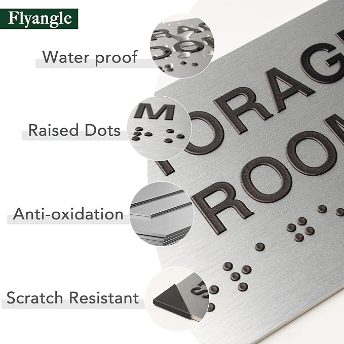 Conference Room Signs for Business and Office Sign, ADA Signs with Raised Text & Grade 2 Braille, Easy Installation with Adhesive Pad – Brushed Aluminum/Silver