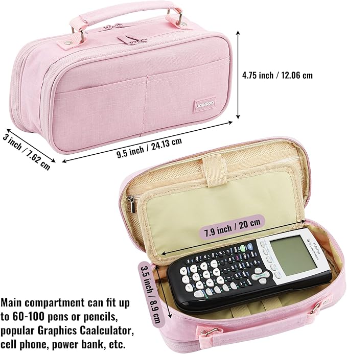 JOINPRO Pencil Case, Large Capacity Pencil Case Organizer; Double Zipper Storage Bag; Big Pencil Pouch for College School Office Teen Girl Boy Men Women Adult