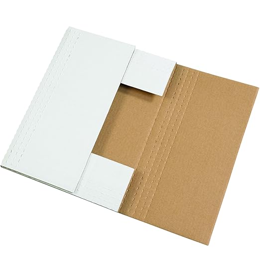 Tape Logic TLMIBMROS Easy-Fold Mailers, 15" x 11 1/8" x 2", White (Pack of 50)