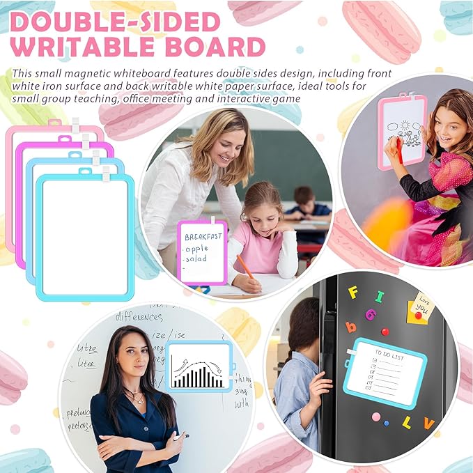 Outus 10 Pcs Dry Erase Mini White Boards Bulk 8.5 x 11'' Small Magnetic Whiteboard Double Sided Colored Writing Boards for Kids Students Locker Fridge(Macaron Color)