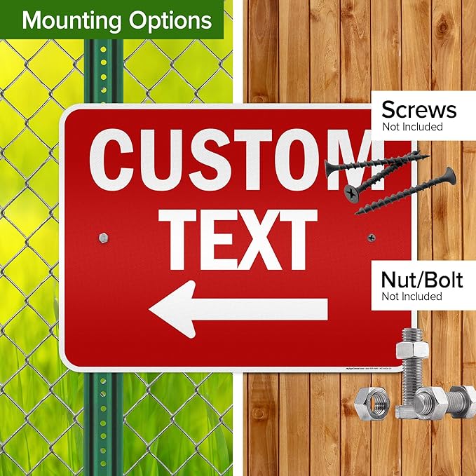 Custom Arrow,Custom Directional Sign, Left Arrow,18x24 Inches, 3M EGP Reflective, Rust Free .080 Aluminum, Fade Resistant, Made in USA by My Sign Center