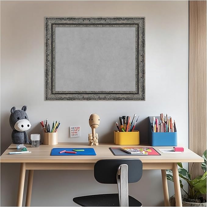 Amanti Art Black Framed Magnetic Board 20x24 Small Vision Board for use with Magnets, 100% Metal Sheet to Display Items as Office Decor or for Home Organization in mudroom, Kitchen or Kids Room