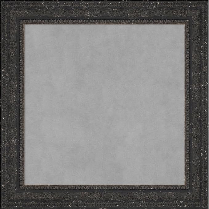 Amanti Art Black Framed Magnetic Board 25x25 Medium Vision Board for use with Magnets, 100% Metal Sheet to Display Items as Office Decor or for Home Organization in mudroom, Kitchen or Kids Room