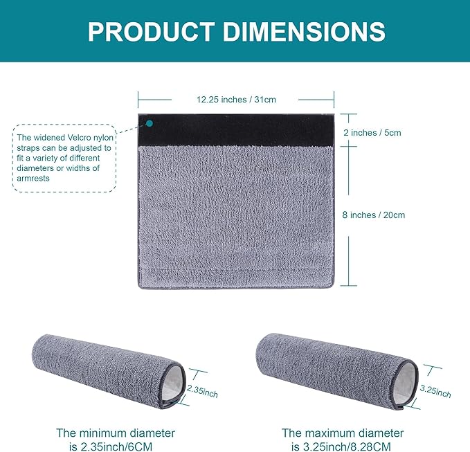 2 Pcs Wheelchair Armrest Pads Covers - Widened Self Adhesive Strips Comfortable and Protective for Wheelchairs, Office Chairs, and Armrest Chairs Comfort Padding Pressure (2 Pcs Size：M)
