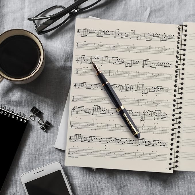 Music Notebook 2 Pack, 100 Sheets/200 Pages Blank Sheet Music Notebook, Staff Manuscript Paper Notebook, Music Writing Composition Notebook, Songwriting Notebook Music Accessories Gift, 26x20cm/10"x8"