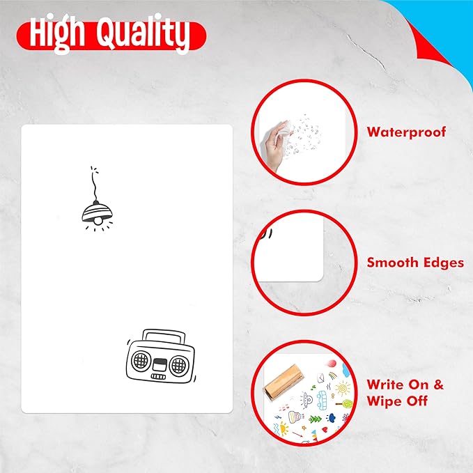 8 Packs Small Whiteboards, Double Sided Dry Erase Blank Board, Writable and Erasable White Board for Office, Home, Classroom, Math, Drawing (Each Measures 12” x 9”)