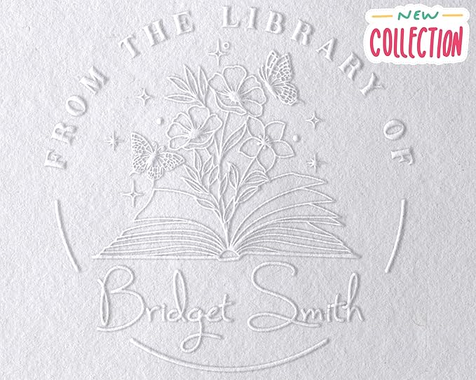 EXLIBRIS Custom Book Embosser - Library Stamp, Monogram Embosser (2")