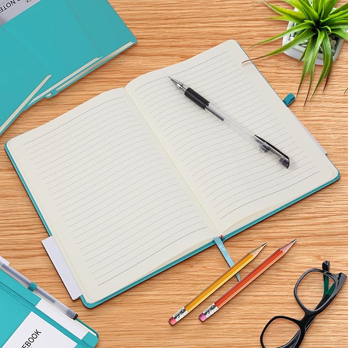 LYDTICK 20 Pack Journals for Writing College Ruled Notebooks Journal in Bulk, Hardcover Notebooks (200Pages) for Note Talking, Lined Bullet Journals for Home School Office, 5.7"x8.4", Emerald