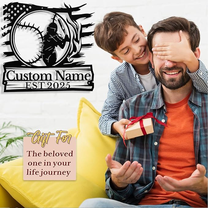 Personalized Softball Metal Sign, Custom Softball Signs Wall Art, Custom Name Sign for Player, Girls Room Decor, Sports Wall Decor, Gift for Girls, Team, Mother, Wife, Daughter