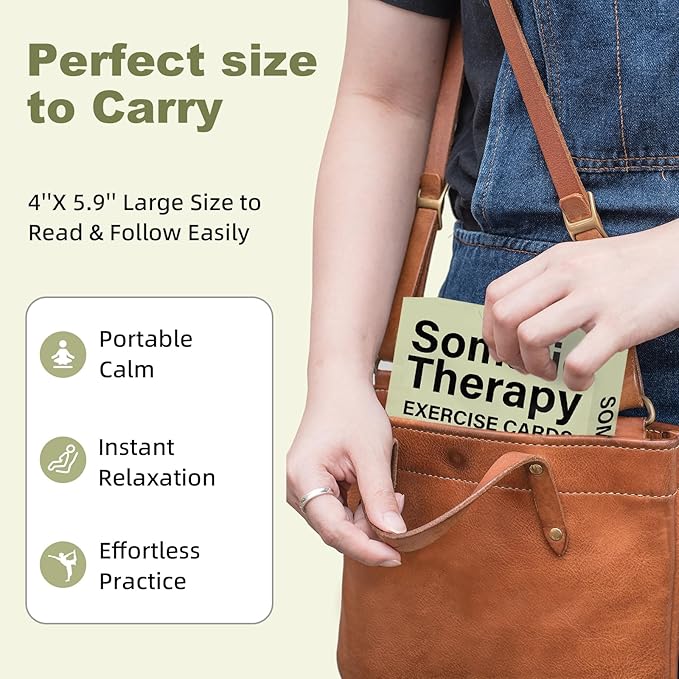 Somatic Therapy Exercise Cards - 40 Mindfulness Cards with Simple Practices, Coping Skills for Nervous System Regulation to Relieve Stress, Trauma Release and Reconnect with Your Body - 3.9”x5.9”