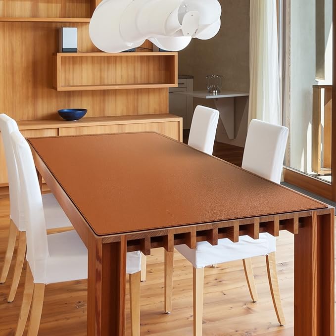ZORESYN Conference Table Pads (70.87" x 31.5") - PU Leather Extended Large Mouse pad Office Desk Mat - Nonslip Base and Waterproof Desktop Writing Pad Mouse Mat (Light Brown)