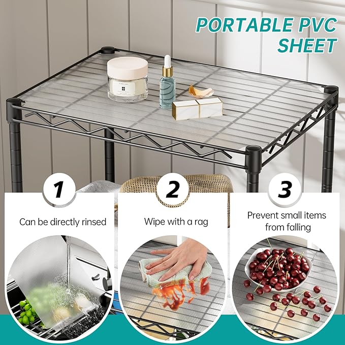 SINGAYE Shelf Closet Wire Shelving：Adjustable Metal Unit for Laundry Room Organization Bathroom Kitchen Home Storage with Wheels Small Pantry Rack Shelves