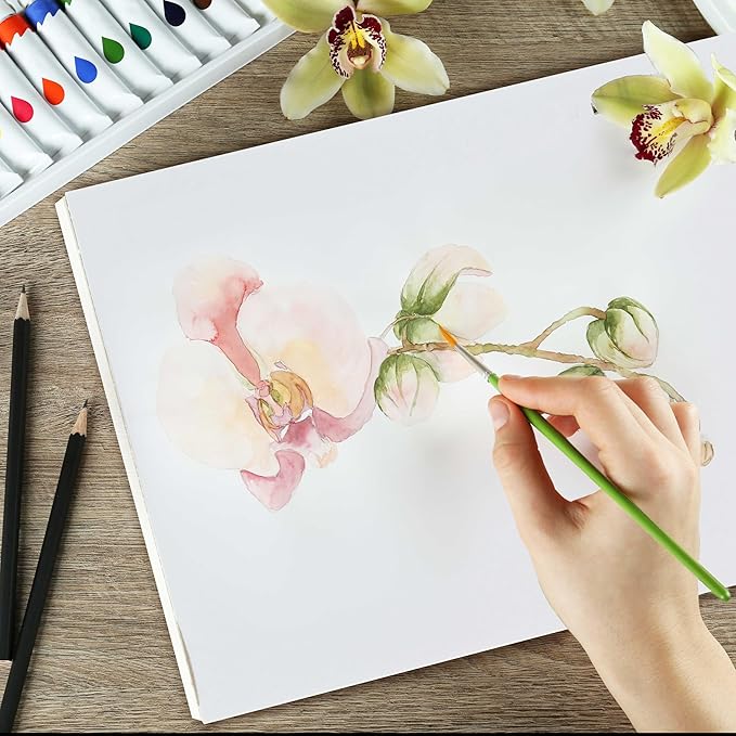 U.S. Art Supply 11" x 14" Premium Heavyweight Watercolor Paper Pad, Pack of 2 (12 Sheets Each), 140lb (300gsm) - Cold Pressed, Acid-Free, Wet, Water Color Paper - for Artists, Students