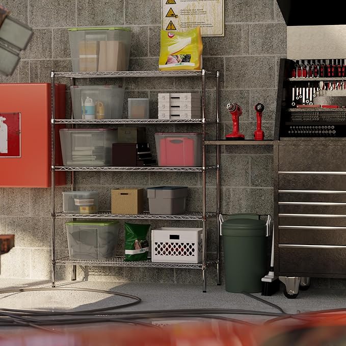 Regal Altair 18" Deep x 48" Wide x 64" Height Wire Shelving Kit | 5-Tier | NSF Commercial Storage Rack Unit