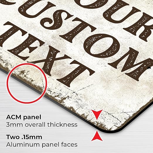 Rustic Custom Sign, Personalized Metal Signs, Gifts for Him Men Dad, Man Cave, Indoor and Outdoor Use 18x24 Inches, ACM, Fade Resistant, Made in USA