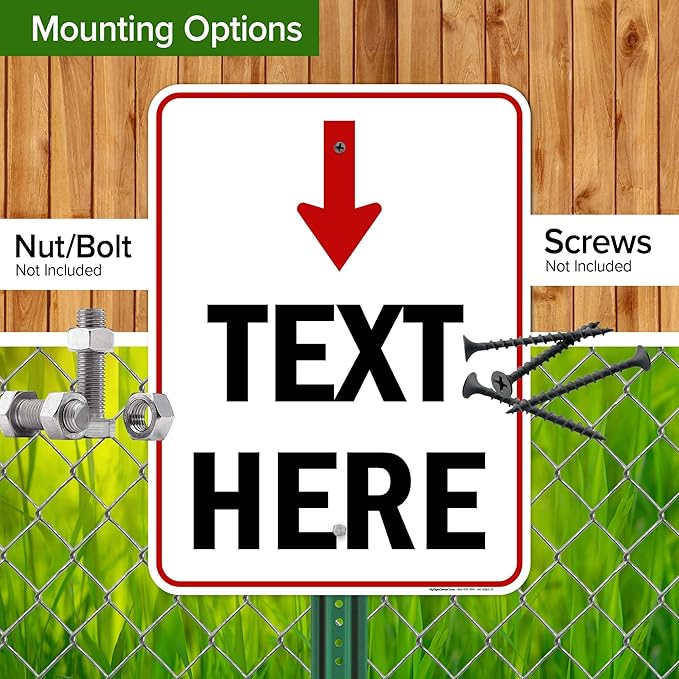 Custom Arrow,Custom Directional Sign, Arrow Down Sign, 18x24 Inches, Rust Free .063 Aluminum, Fade Resistant, Made in USA by My Sign Center