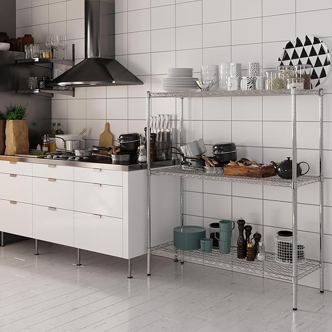Regal Altair 18" Deep x 48" Wide x 54" Height Wire Shelving Kit | 3-Tier | NSF Commercial Storage Rack Unit