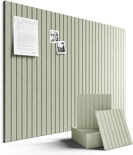 Fluxynara Large Felt Bulletin Board 48" x 36" Cork Board Alternative-12 Pack with 70 Safe Removable Adhesive Tabs, Cork Boards for Walls Cork Board for Home Office Classroom Pin Board (Sage)