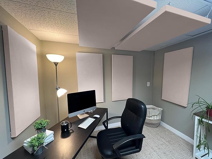 ATS Acoustics Home Office Residential Acoustic Treatment Room Kit Sound Absorbing Acoustic Panel 6 Pack for 50-100 Sq Ft (Sandstone)