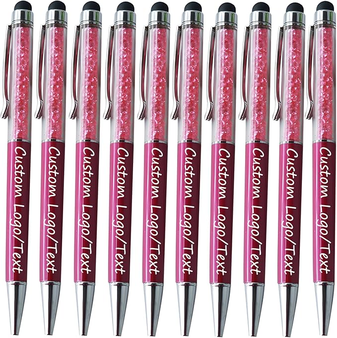 Yucold Customized Pens with Name/Logo - Touch Screen Stylus Ballpoint Pen, Perfect for Weddings, Business & Personalized Gifts (Wine red,500)