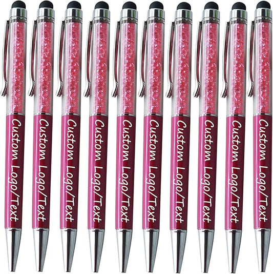 Yucold Customized Pens with Name/Logo - Touch Screen Stylus Ballpoint Pen, Perfect for Weddings, Business & Personalized Gifts (Wine red,30)