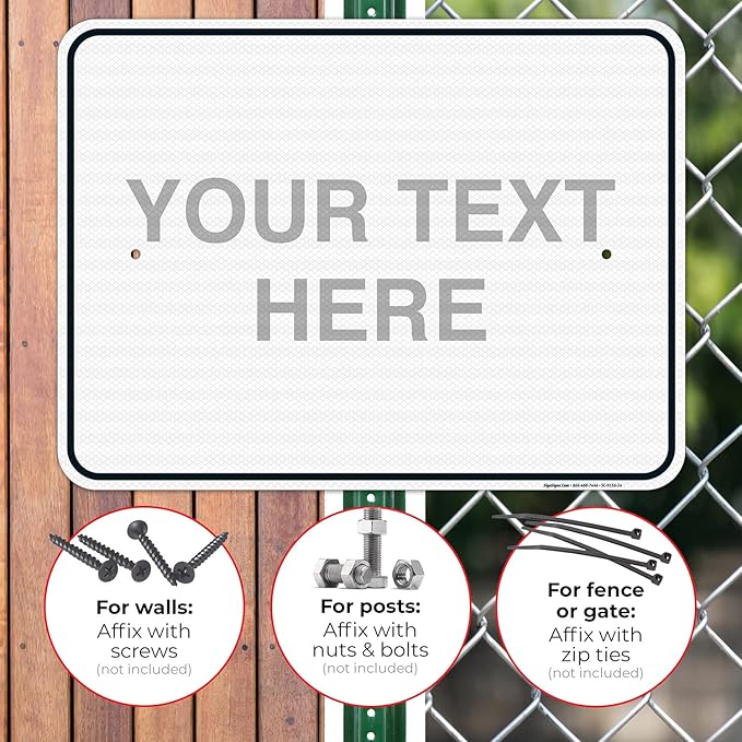 Custom Sign, Personalized Metal Signs, Customize for Office, Business, Home, Workplace, Airbnb, Delivery Signs, 18x24 Inches, 3M EGP Reflective .080 Aluminum, Fade Resistant, Made in USA by Sigo Signs