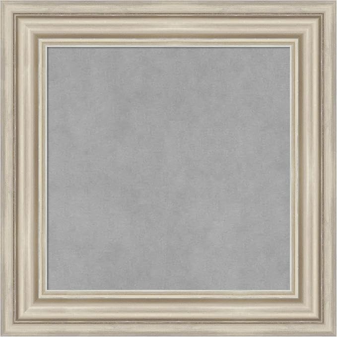 Amanti Art Silver Framed Magnetic Board 22x22 Small Vision Board for use with Magnets, 100% Metal Sheet to Display Items as Office Decor or for Home Organization in mudroom, Kitchen or Kids Room