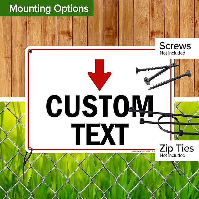 Custom Arrow,Custom Directional Sign, Down Arrow,10x14 Inches, 55 mil thick HDPE (high density polyethylene), Made in USA by My Sign Center