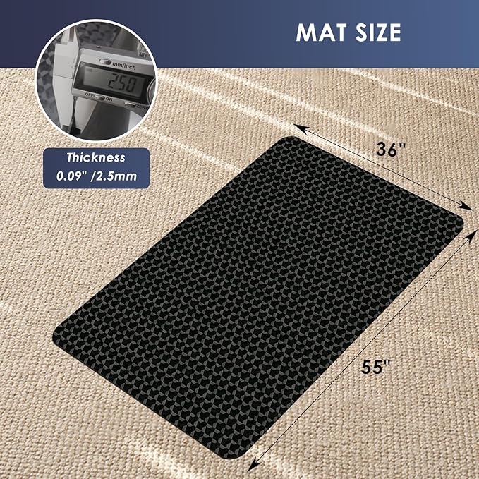 Vicwe Office Chair Mat for Carpet, 55"x36" Anti-Slip Waterproof Floor Protector Desk Chair Mat for Rolling Chairs, Heavy Duty Chair Mat with Studs,Easy Glide Floor Mat for Home,Gaming