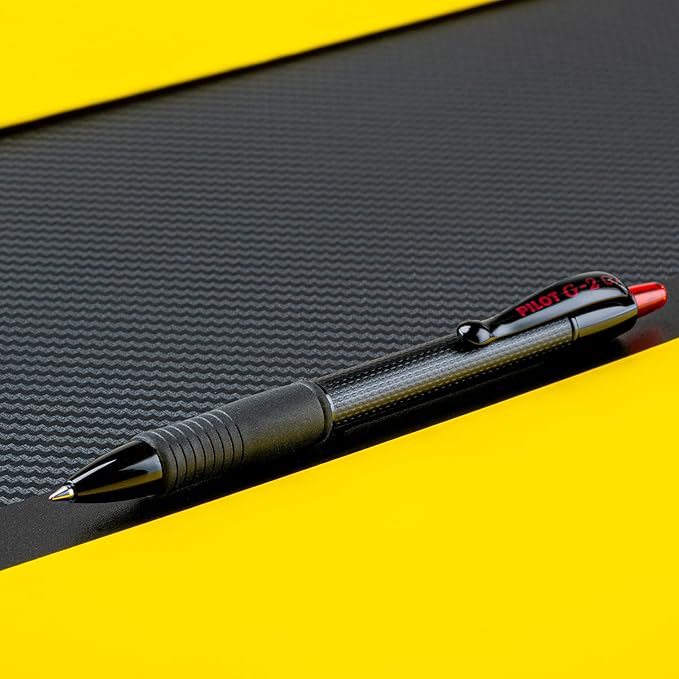 PILOT G2 Edge Red Premium Gel Roller Pens, 0.7 mm Fine Point Pens, Sensory Writing Experience, 8ct Box - Ideal for School, Journaling & Office Writing