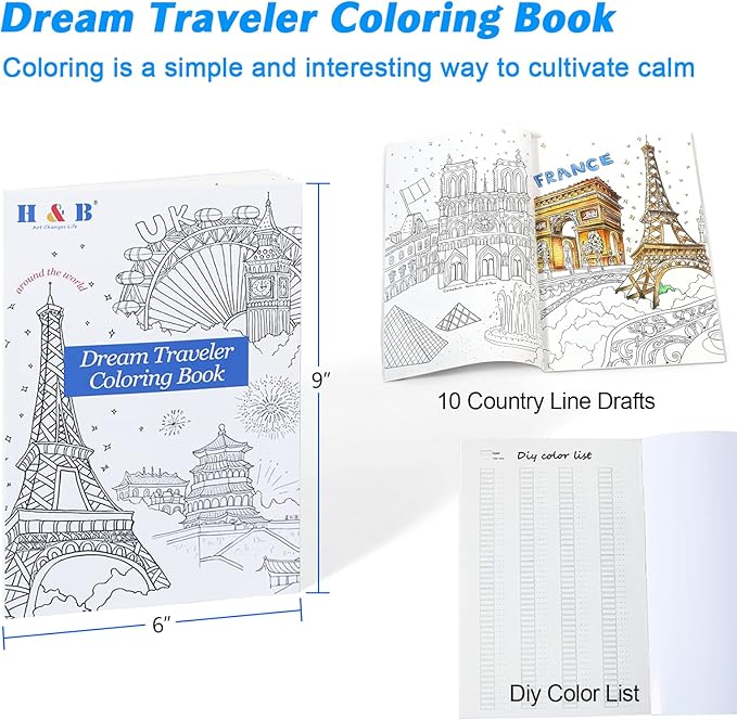 H & B 180 Colored Pencils Set, Art Pencil Kit for Adult Coloring,Oil Based Soft Core, Ideal for Coloring Sketching Shading,H & BArt Set for Teens Beginner Wooden Color Pencils