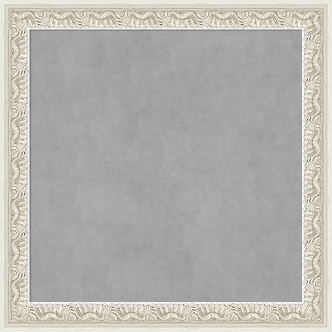 Amanti Art Silver Framed Magnetic Board 14x14 X-Small Vision Board for use with Magnets, 100% Metal Sheet to Display Items as Office Decor or for Home Organization in mudroom, Kitchen or Kids Room