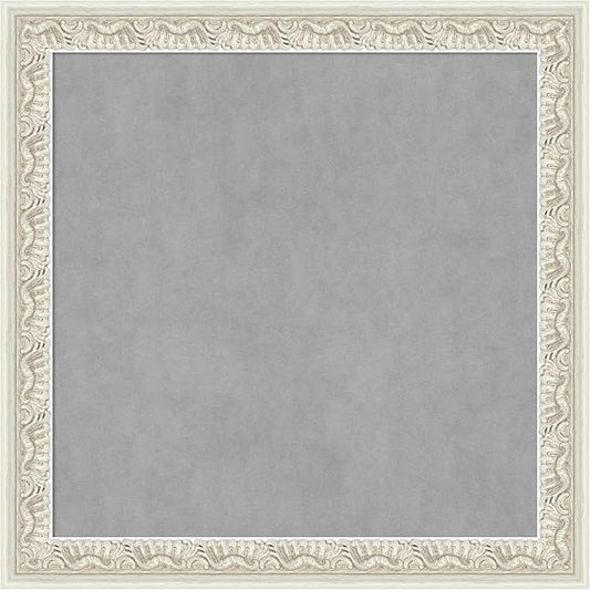Amanti Art Silver Framed Magnetic Board 14x14 X-Small Vision Board for use with Magnets, 100% Metal Sheet to Display Items as Office Decor or for Home Organization in mudroom, Kitchen or Kids Room