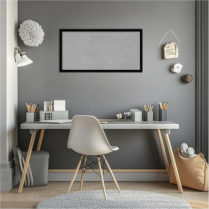 Amanti Art Black Framed Magnetic Board 13x25 Small Vision Board for use with Magnets, 100% Metal Sheet to Display Items as Office Decor or for Home Organization in mudroom, Kitchen or Kids Room