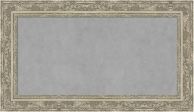 Amanti Art Silver Framed Magnetic Board 16x28 Small Vision Board for use with Magnets, 100% Metal Sheet to Display Items as Office Decor or for Home Organization in mudroom, Kitchen or Kids Room