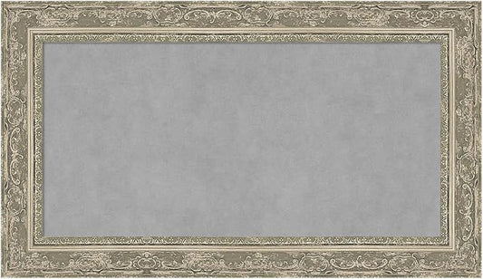 Amanti Art Silver Framed Magnetic Board 16x28 Small Vision Board for use with Magnets, 100% Metal Sheet to Display Items as Office Decor or for Home Organization in mudroom, Kitchen or Kids Room