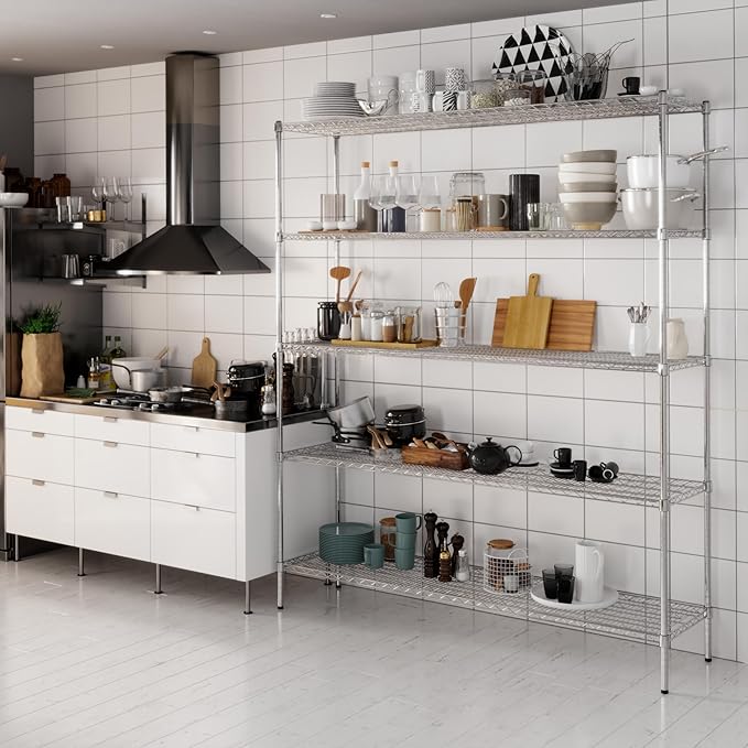 Regal Altair 18" Deep x 72" Wide x 86" Height Wire Shelving Kit | 5-Tier | NSF Commercial Storage Rack Unit