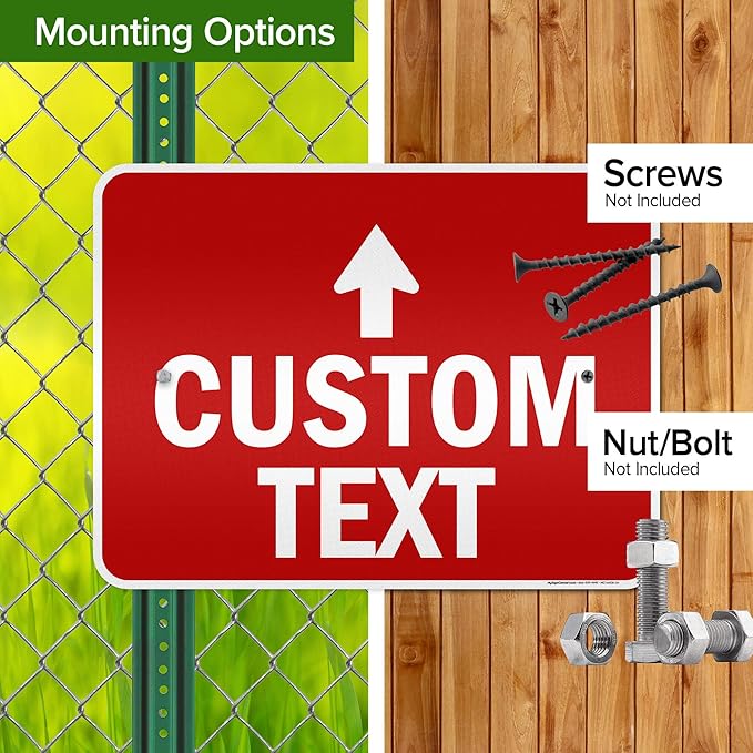 Custom Arrow,Custom Directional Sign, Up Arrow,18x24 Inches, 3M EGP Reflective, Rust Free .080 Aluminum, Fade Resistant, Made in USA by My Sign Center