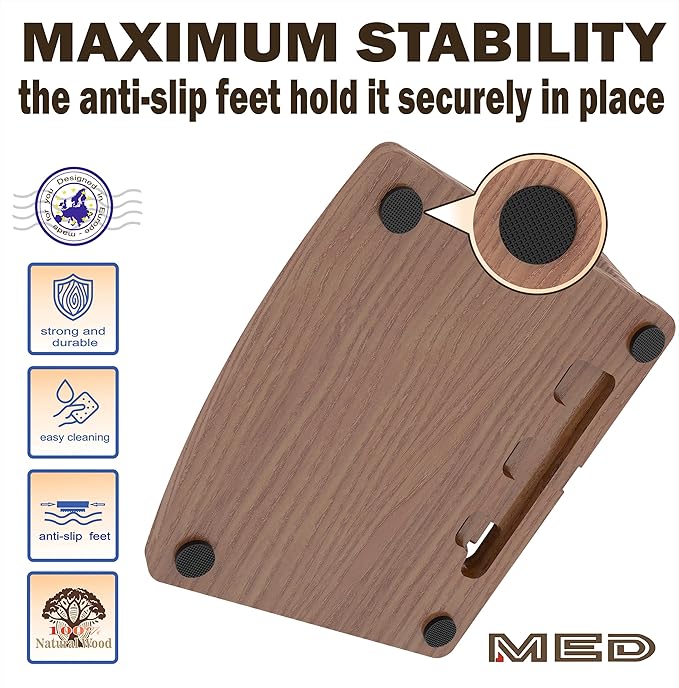 MED Wood Phone Docking Station – Nightstand Desk Organizer for Phone, Watch, Wallet & Tablet – Gift for Men, Husband, Dad & Women – Wooden Charging Stand with Key Holder (Dark Walnut, Model 1)