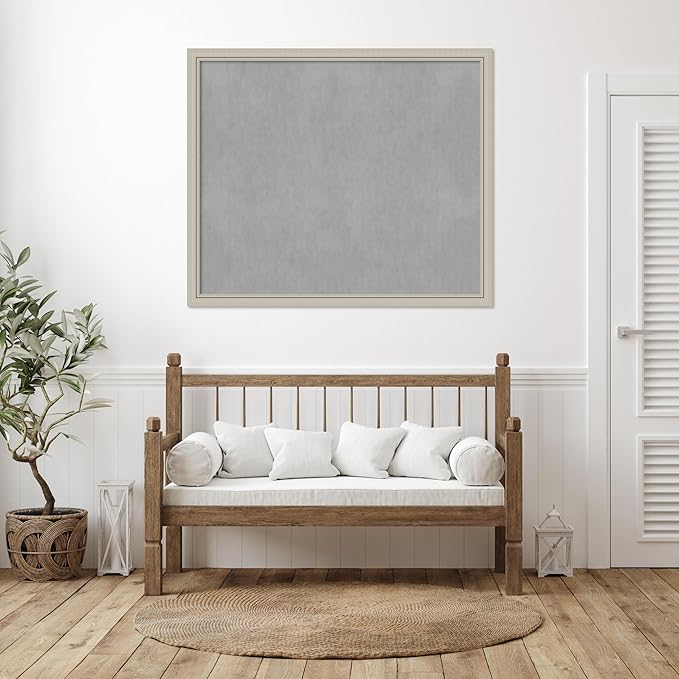 Amanti Art Silver Framed Magnetic Board 44x52 Oversize Vision Board for use with Magnets, 100% Metal Sheet to Display Items as Office Decor or for Home Organization in mudroom, Kitchen or Kids Room