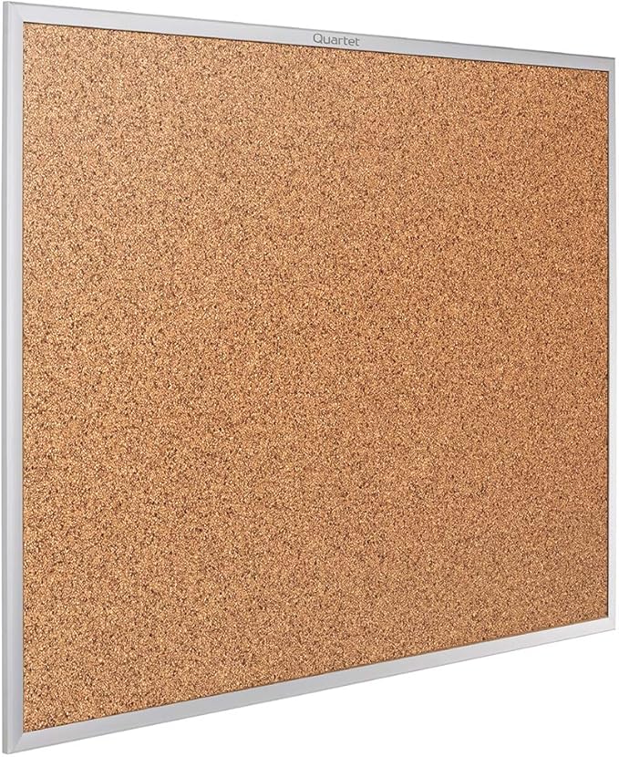 Quartet Cork Board, Bulletin Board, 6' x 4' Corkboard, Aluminum Frame, Silver (2307)