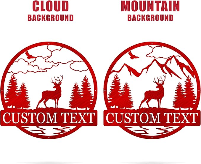 Custom Deer Outdoor Cabin Sign | Mountain Decor | Hunting Gift for Men | Outdoor for Men | Custom Deer Name Sign | Buck Deer Hunter Gift | Deer Name Sign | Fathers Day Gift | Gift for Him | Cabin Sign