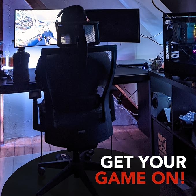 DESKU - Circle Gaming Chair Mat, Computer and Office Chair Mat for Hard Floors, Black, 46 Inches, Made in The USA
