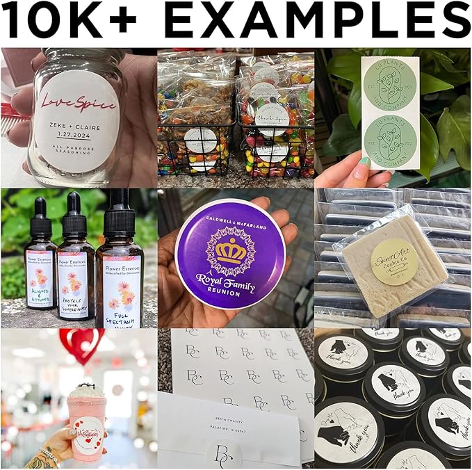 100-500 Custom Stickers Roll Personalized Business Labels Decals, 1.5"-10" Customized Your Own Waterproof Vinyl Stickers with Any Design Logo Image Photo Text Name Address QR Code