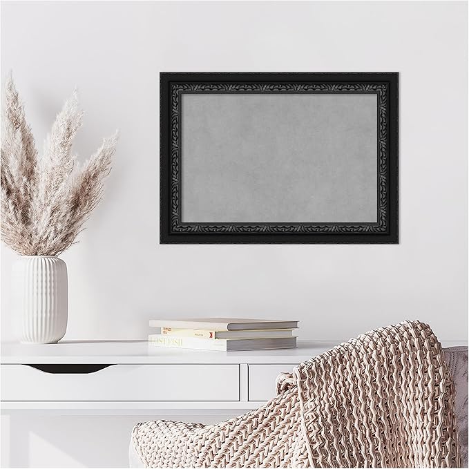 Amanti Art Black Framed Magnetic Board 16x22 Small Vision Board for use with Magnets, 100% Metal Sheet to Display Items as Office Decor or for Home Organization in mudroom, Kitchen or Kids Room