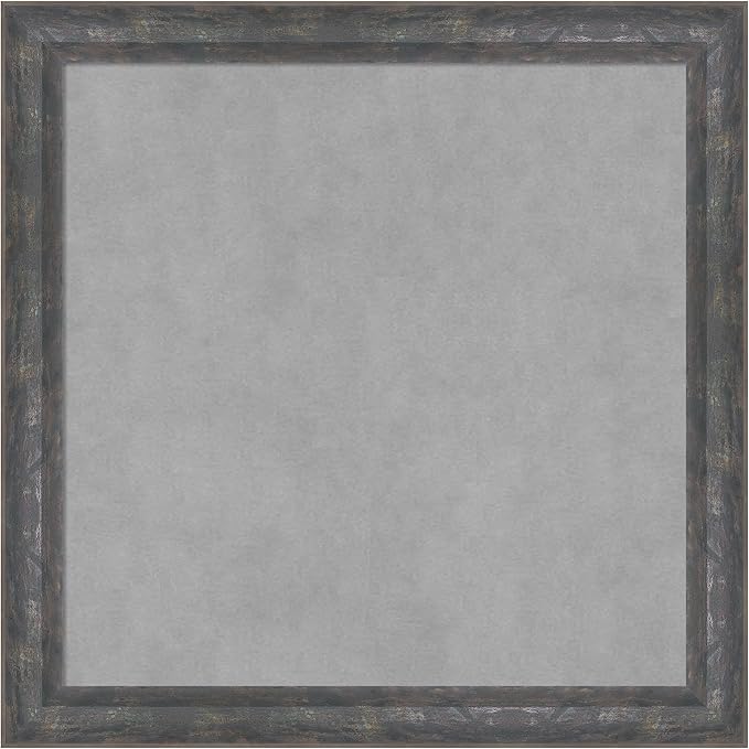 Amanti Art Grey Framed Magnetic Board 23x23 Medium Vision Board for use with Magnets, 100% Metal Sheet to Display Items as Office Decor or for Home Organization in mudroom, Kitchen or Kids Room