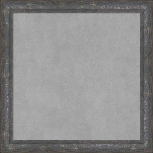 Amanti Art Grey Framed Magnetic Board 23x23 Medium Vision Board for use with Magnets, 100% Metal Sheet to Display Items as Office Decor or for Home Organization in mudroom, Kitchen or Kids Room